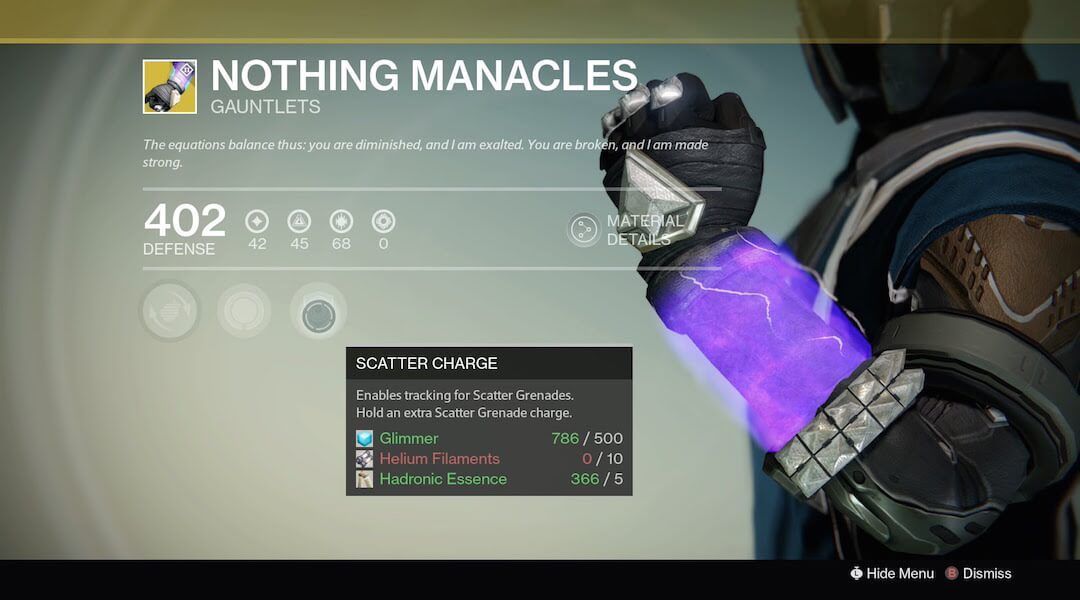 Destiny: Are Nothing Manacles Worthless?