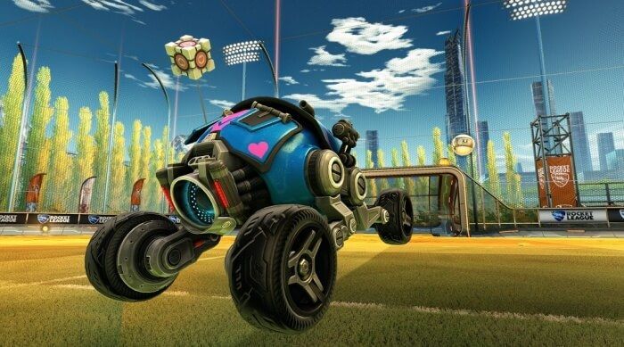 Rocket League Adds Free Portal DLC - Companion Cube antenna