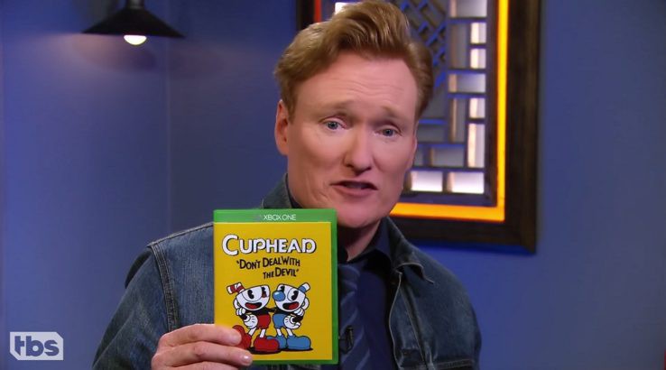 Conan O'Brien Plays Cuphead with Model Kate Upton
